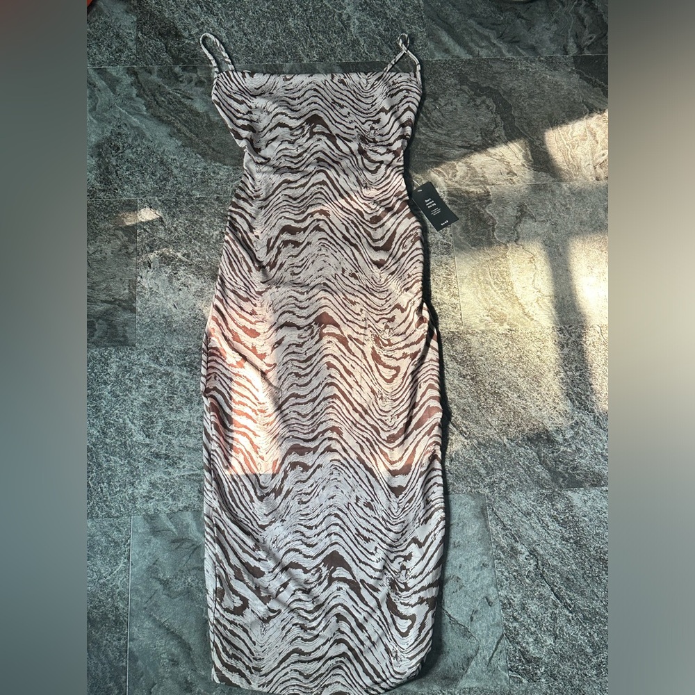 NA-KD cowl neck maxi dress
